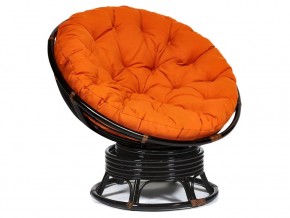 Кресло-качалка Papasan w 23/01 B с подушкой Antique brown, ткань Оранжевый в Чердыни - cherdyn.магазин96.com | фото