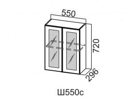 Ш550с/720 Шкаф навесной 550/720 (со стеклом) в Чердыни - cherdyn.магазин96.com | фото